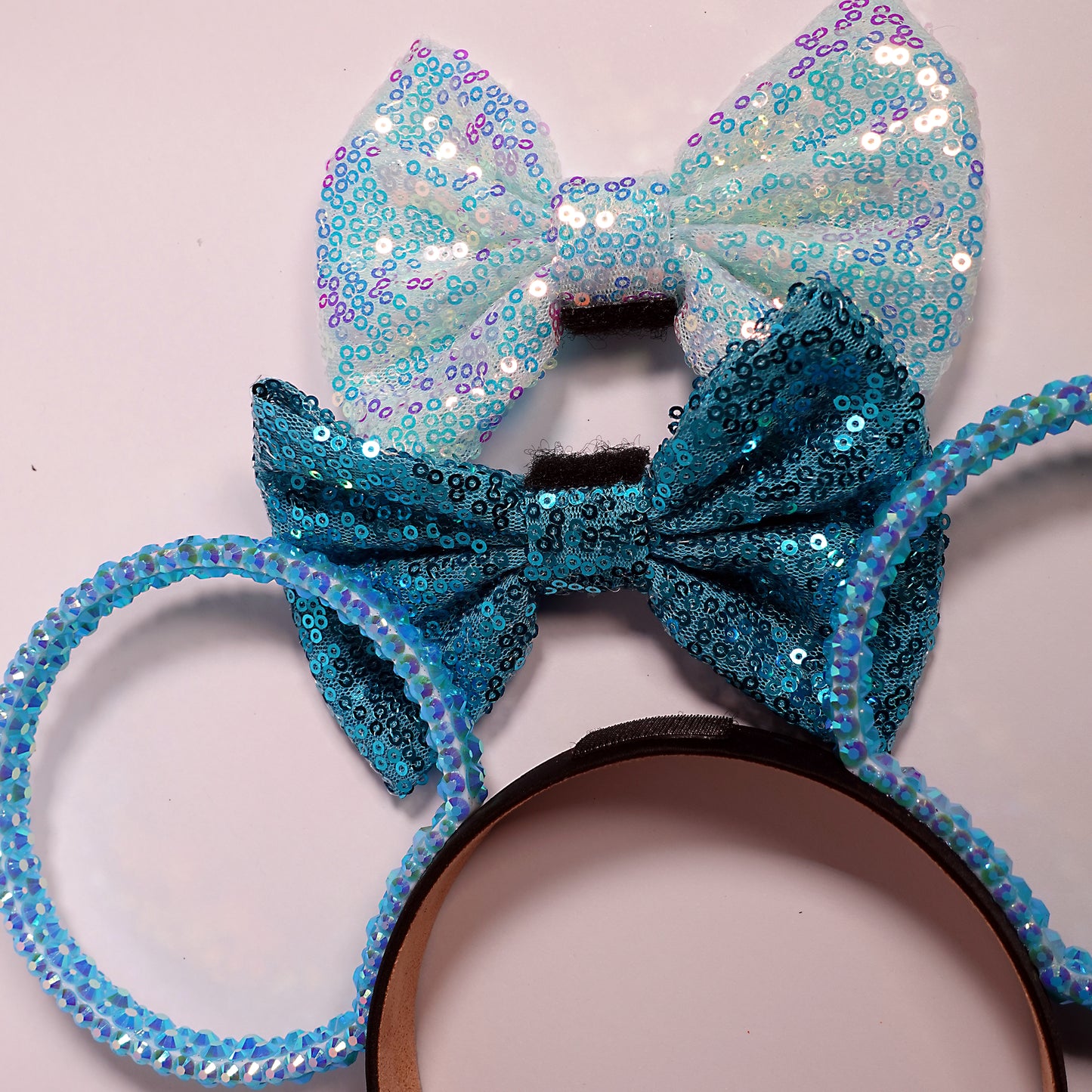Classic Light Teal Sparkle With Interchangeable Bows