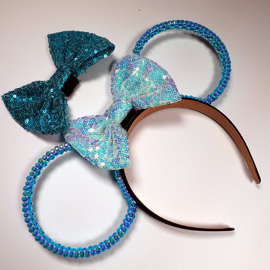 Classic Light Teal Sparkle With Interchangeable Bows
