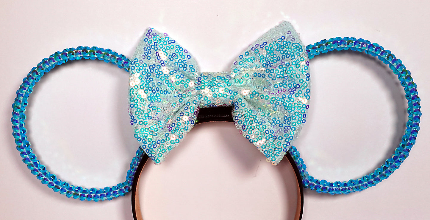 Classic Light Teal Sparkle With Interchangeable Bows