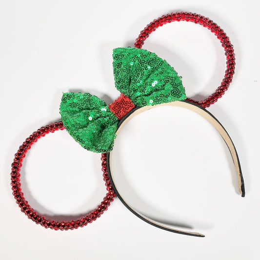 Classic Christmas Red Sparkle Ears