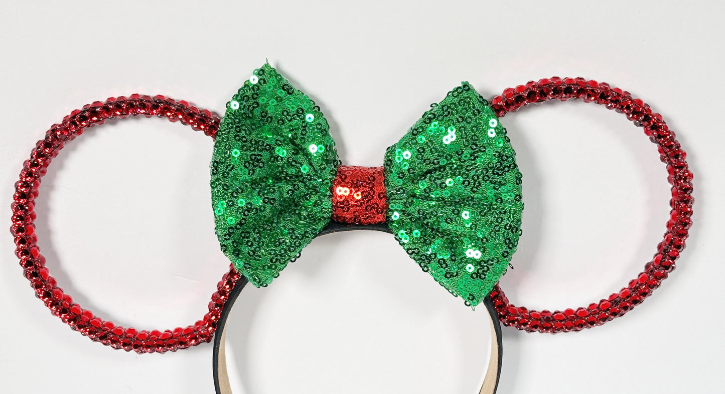 Classic Christmas Red Sparkle Ears