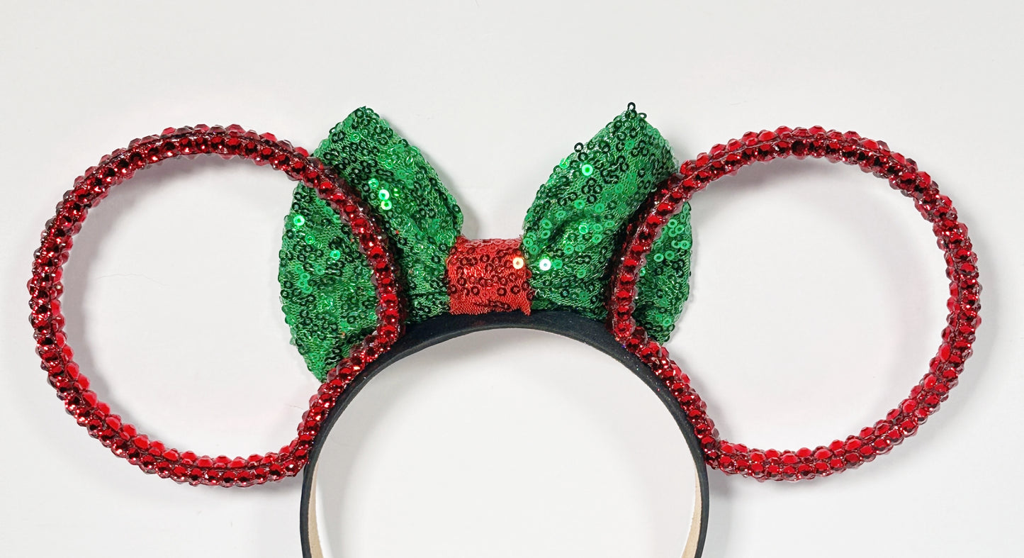 Classic Christmas Red Sparkle Ears